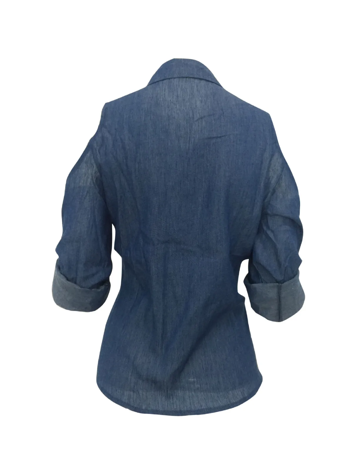 denim shirt Women Off Shoulder Blue Jeans Cotton Denim Long Sleeve Shirt Tops Blouse d90813 | Женская одежда