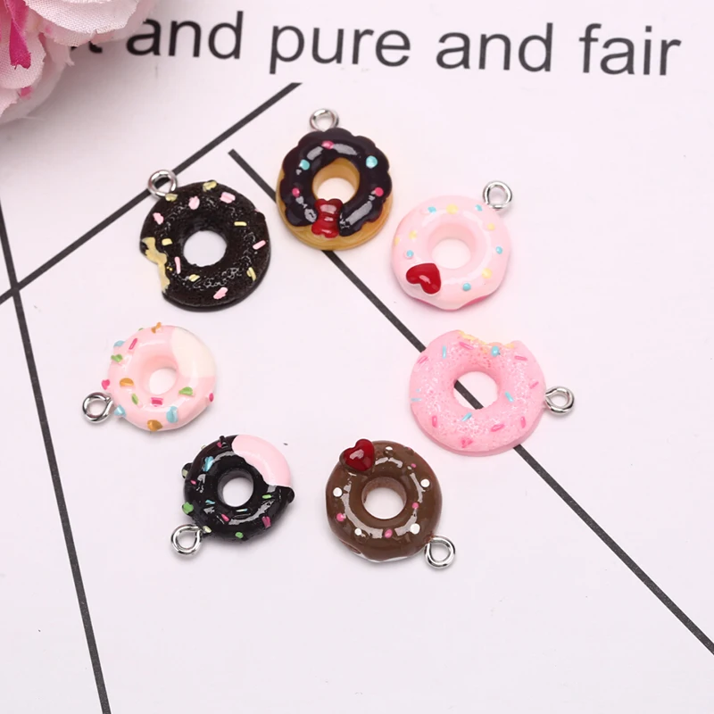 10Pcs/Set Kawaii Donuts Charms Pendants For DIY Decoration Bracelets Necklace Earring Key Chain Jewelry Making