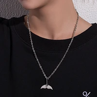 kpop necklace bangtan boys jungkook long chain choker necklace men women dolphin tail jewelry collier korean design accessory
