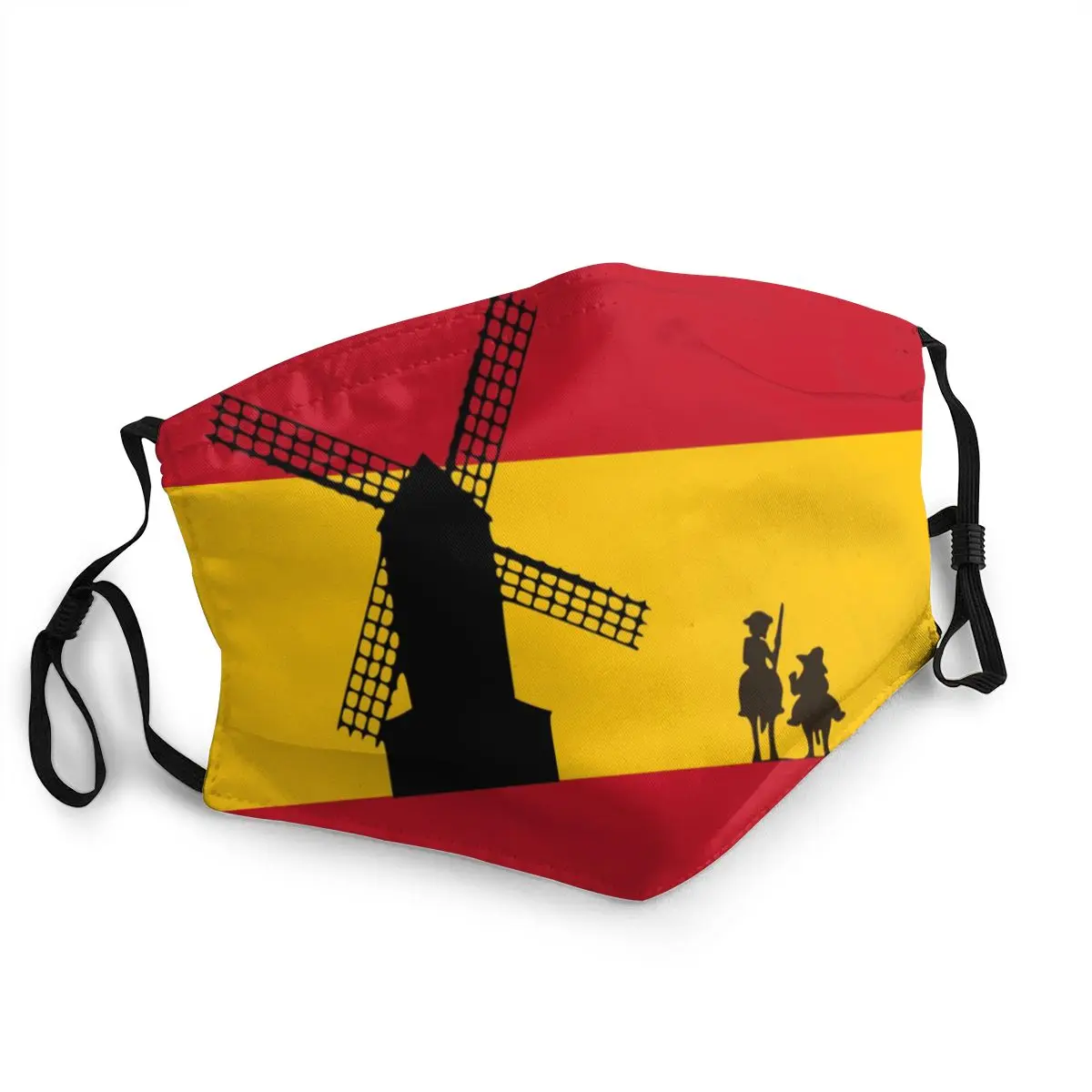 

Spanish Don Quixote Non-Disposable Face Mask The Flag of Spain Anti Haze Dustproof Protection Cover Respirator Mouth Muffle