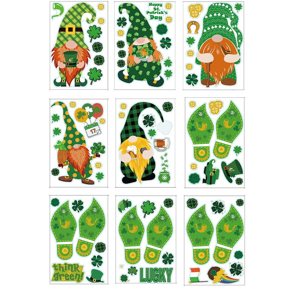 

Christmas St Patricks Day Carnival Kids Temporary Tatoo Sticker Waterproof Wall Decal Window Clings Gnomes Tattoos Festival