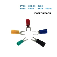 1000pcs spade insulated crimp terminal sv2 33 5456810 electrical wire connector furcate cable ferrules 1 5 2 5mm2 16 14awg