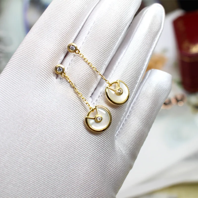 Лидер продаж брендовые ювелирные изделия Круглые дисковые амулетные серьги