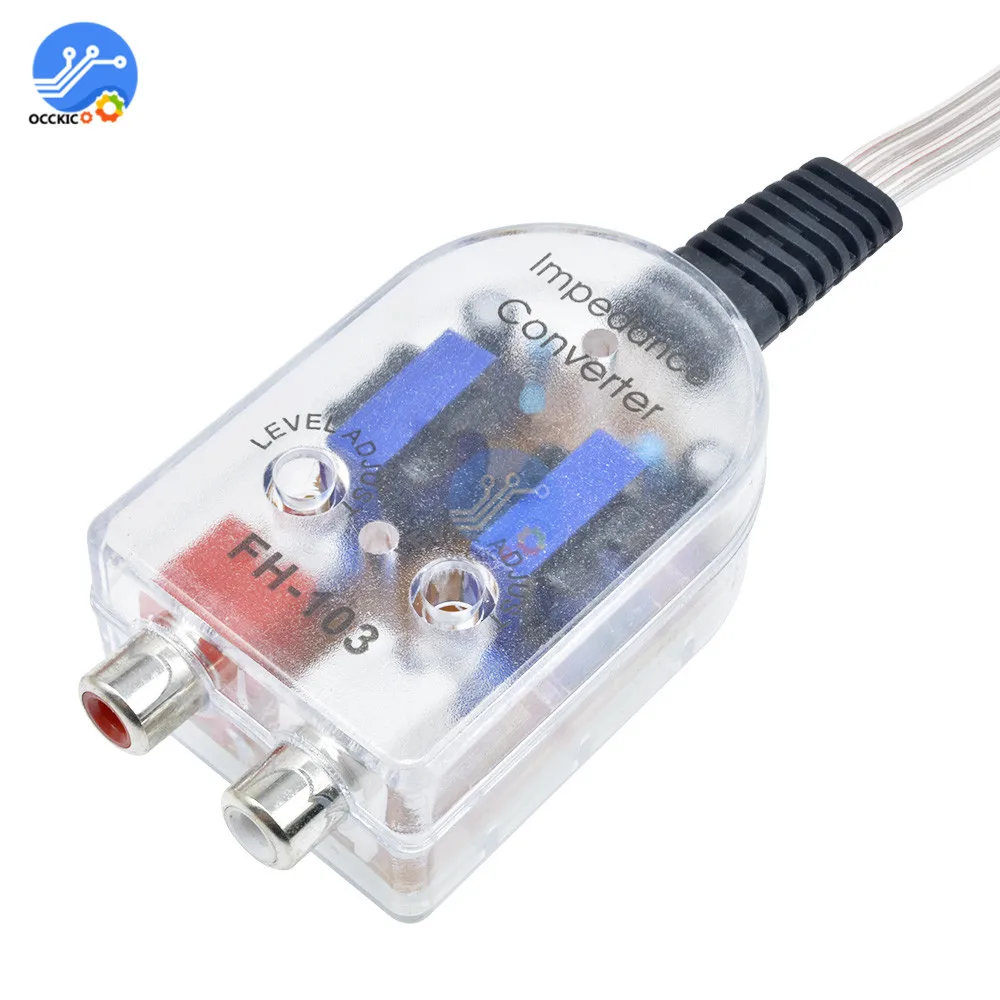 Автомобильный аудиоадаптер RCA кабели высокого к низкому линейные разъемы 12 В