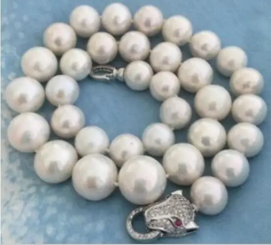 

jewelry SOUTH SEA NATURAL White PEARL NECKLACE Leopard head CLASP