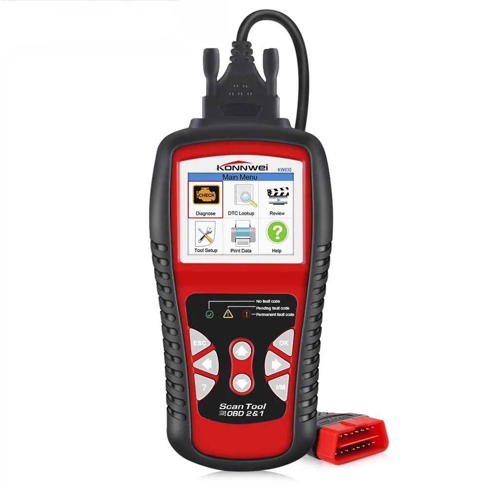 

KONNWEI KW830 OBD2 EOBD Car Fault Code Reader Scanner Automotive Diagnostic Tool Battery tester KW 830 Graphic data AL539