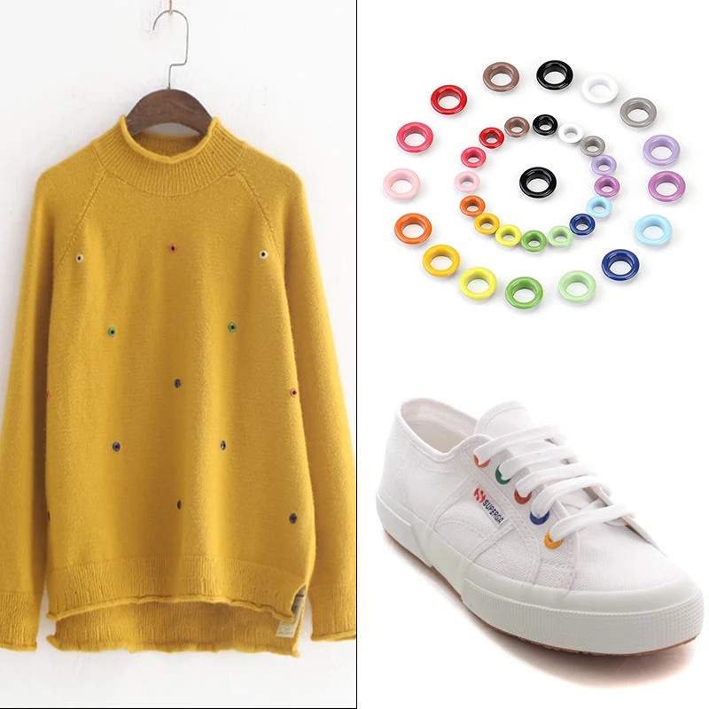 Металлические цветные Люверсы с втулкой отверстие 6 мм 100 шт. | Дом и сад