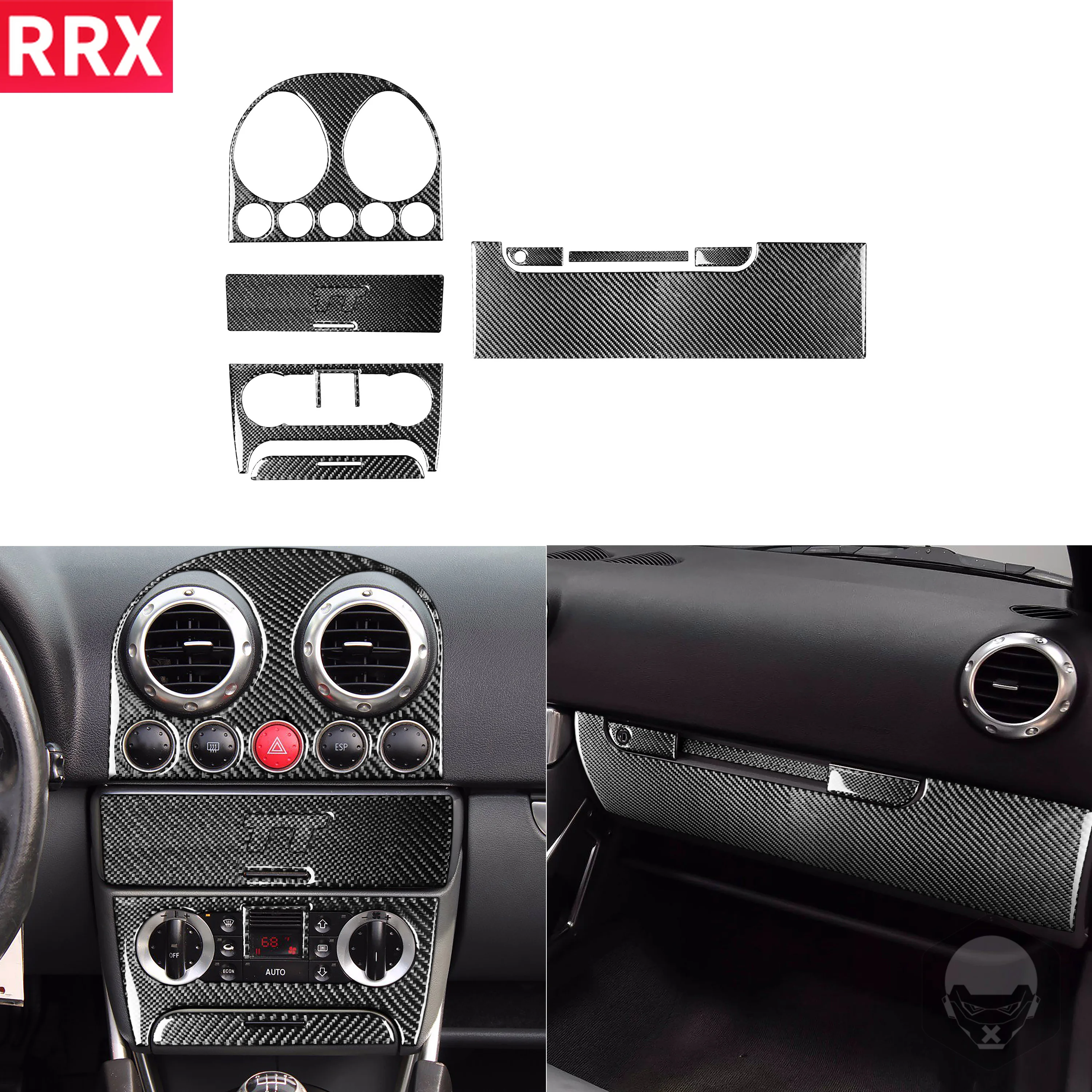 

For Audi TT 8N 8J MK1 2001 2002 2003 2004 2005 2006 Carbon Fiber Sticker Central Control Suit AC CD Outlet Panel Car Accessories
