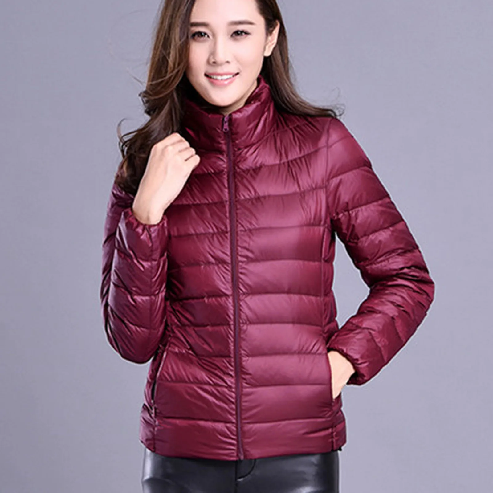 

Women Warm Zipper Jacket Plush Coat Fashion Winter Solid Color Long Sleeve Outerwear Autumn Winter Female Parkas Ropa De Mujer