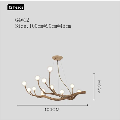12 head Pendant lamp Скандинавский светодиодный светильник-люстра, винтажный дизайнерский светильник, подвесной светильник из стеклянной смолы, потолочный светильник, люстры, художественные Кухонные светильники - Цвет абажура: 12 head Pendant lamp