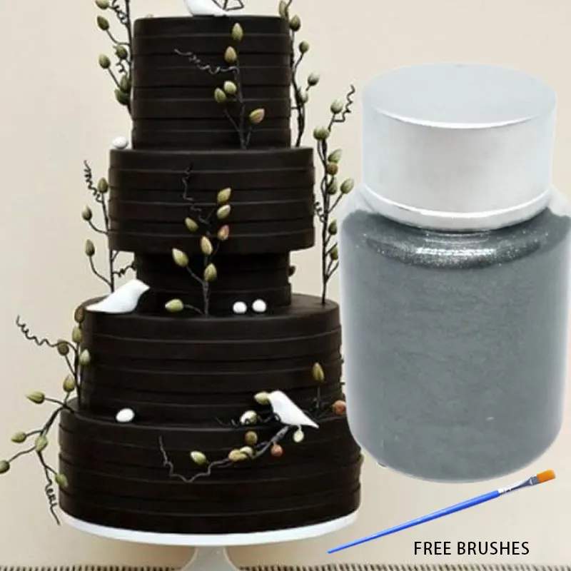 10 г съедобная Золотая пудра черная для украшения торта помадки шоколада