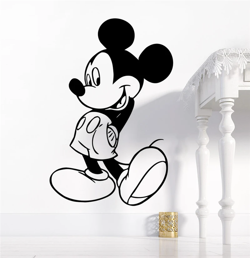 

cartoon mickey mouse wall stickers bedroom home decor accessories disney wall decals vinyl mural art diy posters