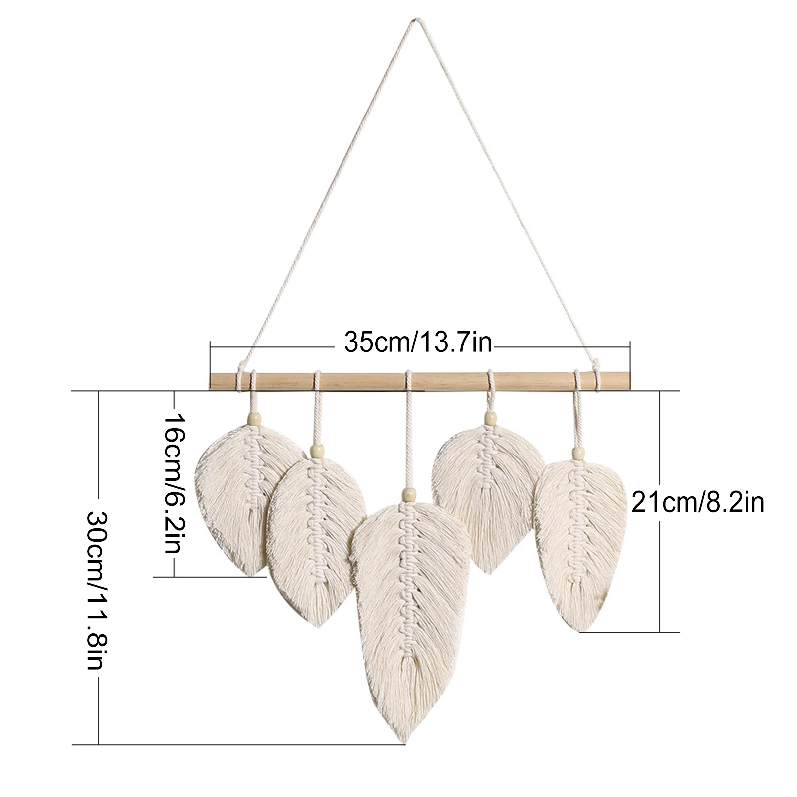 

Nordic woven feather leaf Ornaments cotton tapestry wall hanging decoration bedroom bedside home Bohemia Tassels decor Pendant