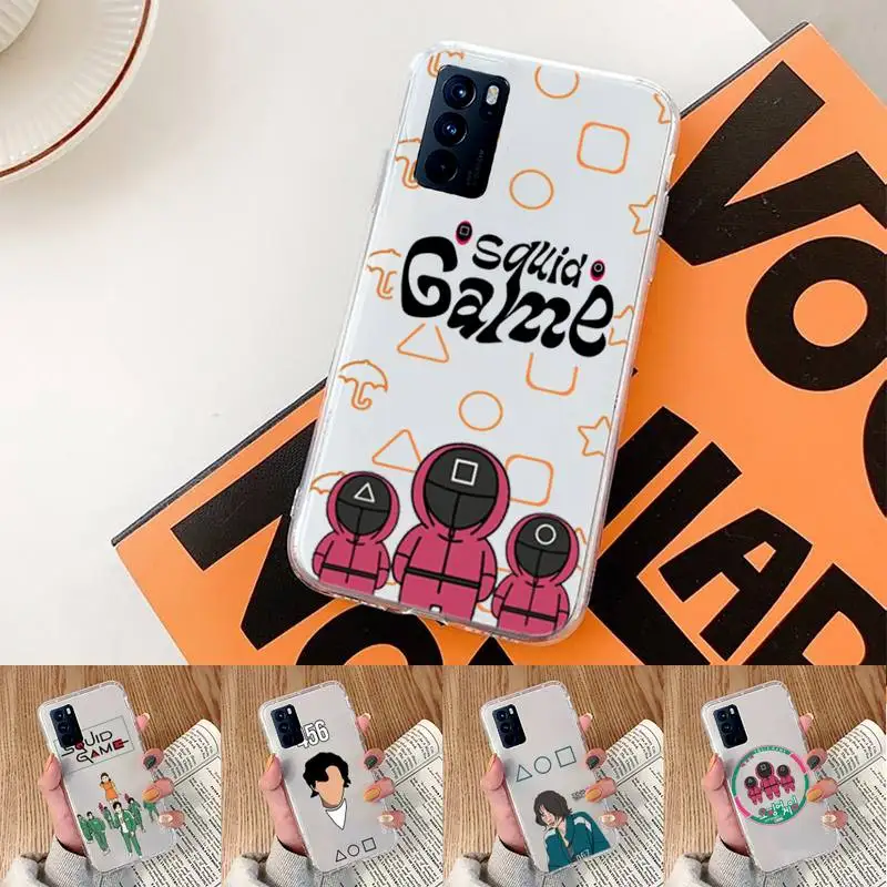 

Squid Game 456 Round Six Phone Case Transparent For oppo Realme FIND V X Q 2 3 5 7 11 50 GT Q2 PRO PLUS moible bag
