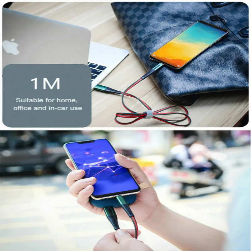 

2A Type C Cord Data Cable Nylon Flat Braided USB C Cable Fast Charging 5V Wire Fast Charge for iphone type-c Android