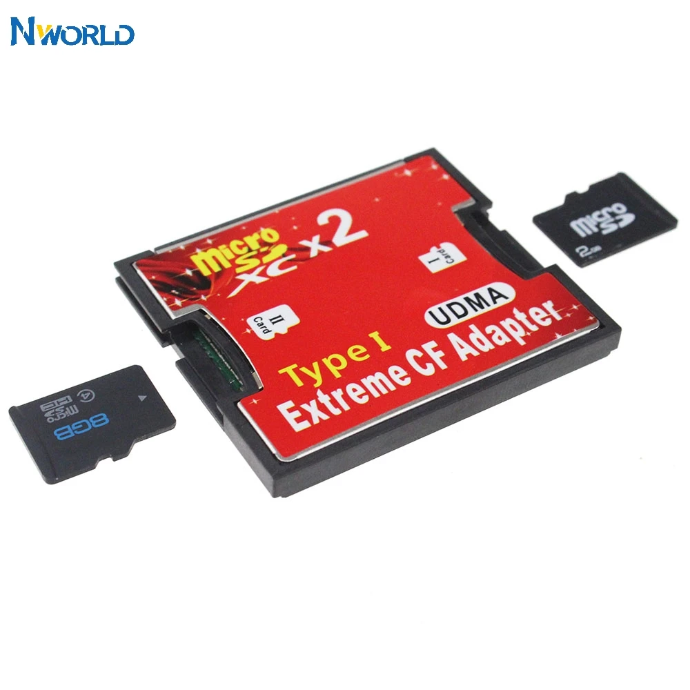 Красный двойной слот Micro SD SDHC SDXC TF для CF адаптер MicroSD экстремальной компактной