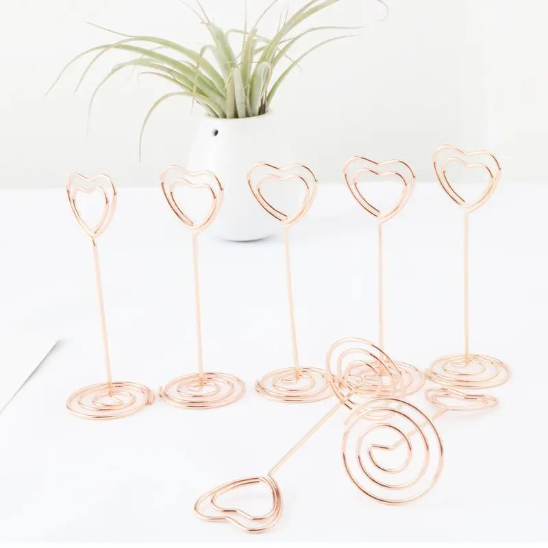 6 шт. в форме сердца держатель для фотографий подставки настольные под номера