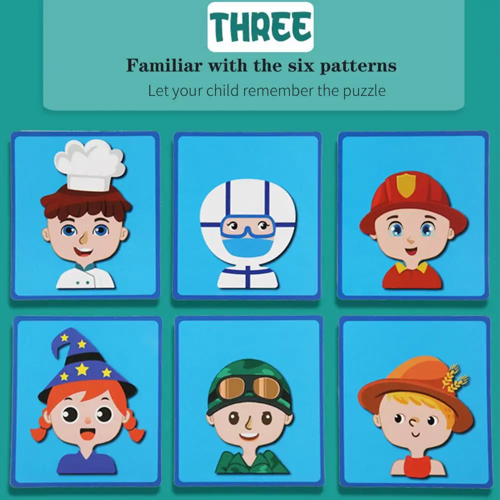 

1 Set Educational Magnet Puzzle Toy Memory Training Imagination Improvement Five Sense Organs Puzzle Toy for Kindergarten