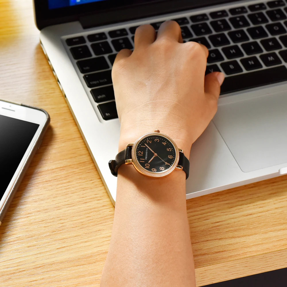 Часы наручные женские с кожаным ремешком модные повседневные кварцевые круглым