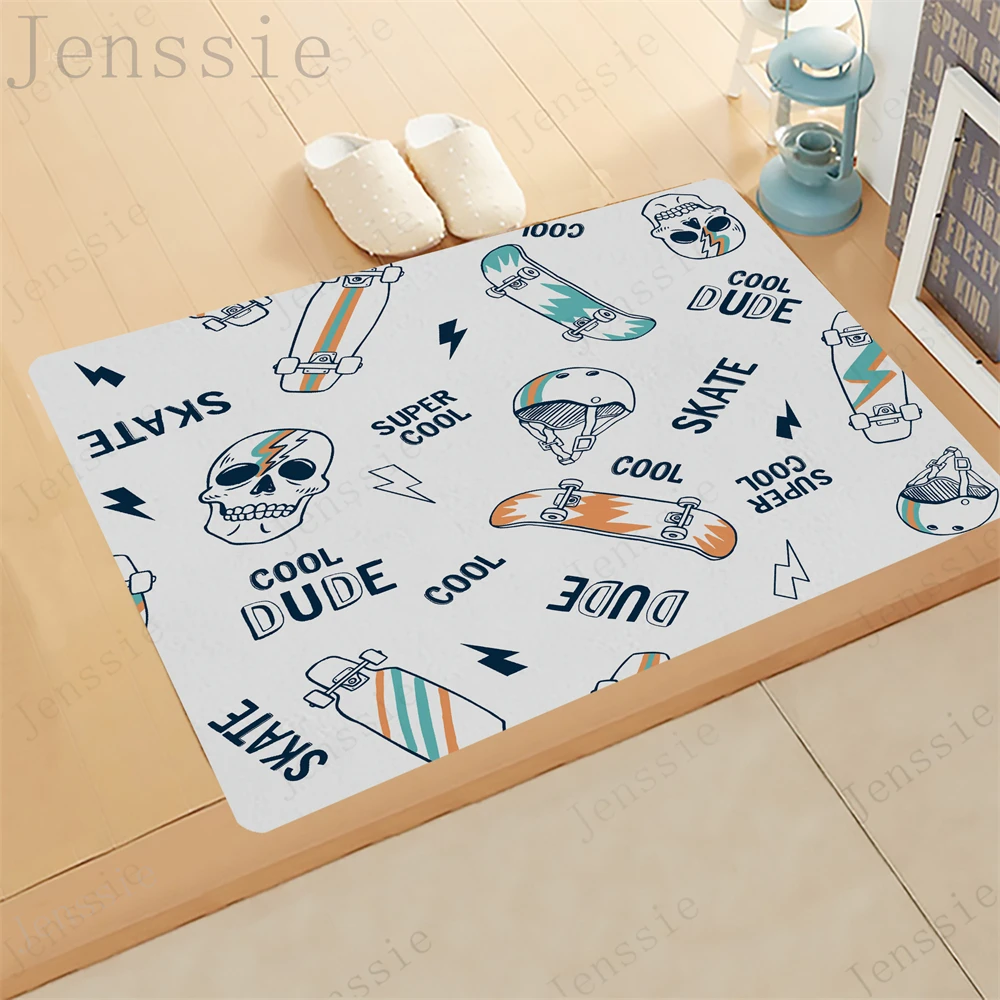 Мультяшный коврик для скейтборда с рисунком небольшой напольный спальни балкона