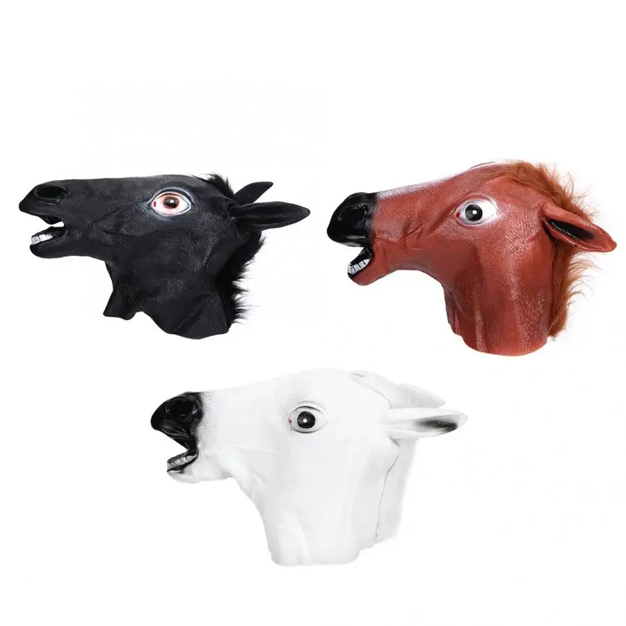 Забавная голова лошади крышка личина маска животного для косплей костюм на