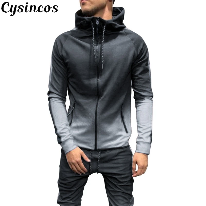 CYSINCOS 2019 новые осенние и зимние толстовки мужские рубашки с капюшоном контрастных