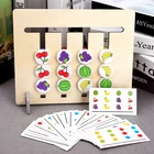 Обучающие деревянные игрушки Монтессори, четыре цвета и фрукты, двусторонняя игра с картой, детская игрушка с логическими расстройствами