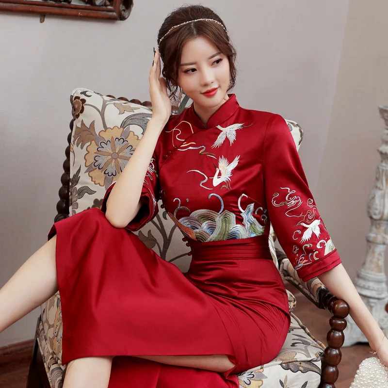 

Традиционное вечерние ское китайское женское вечернее платье qipao