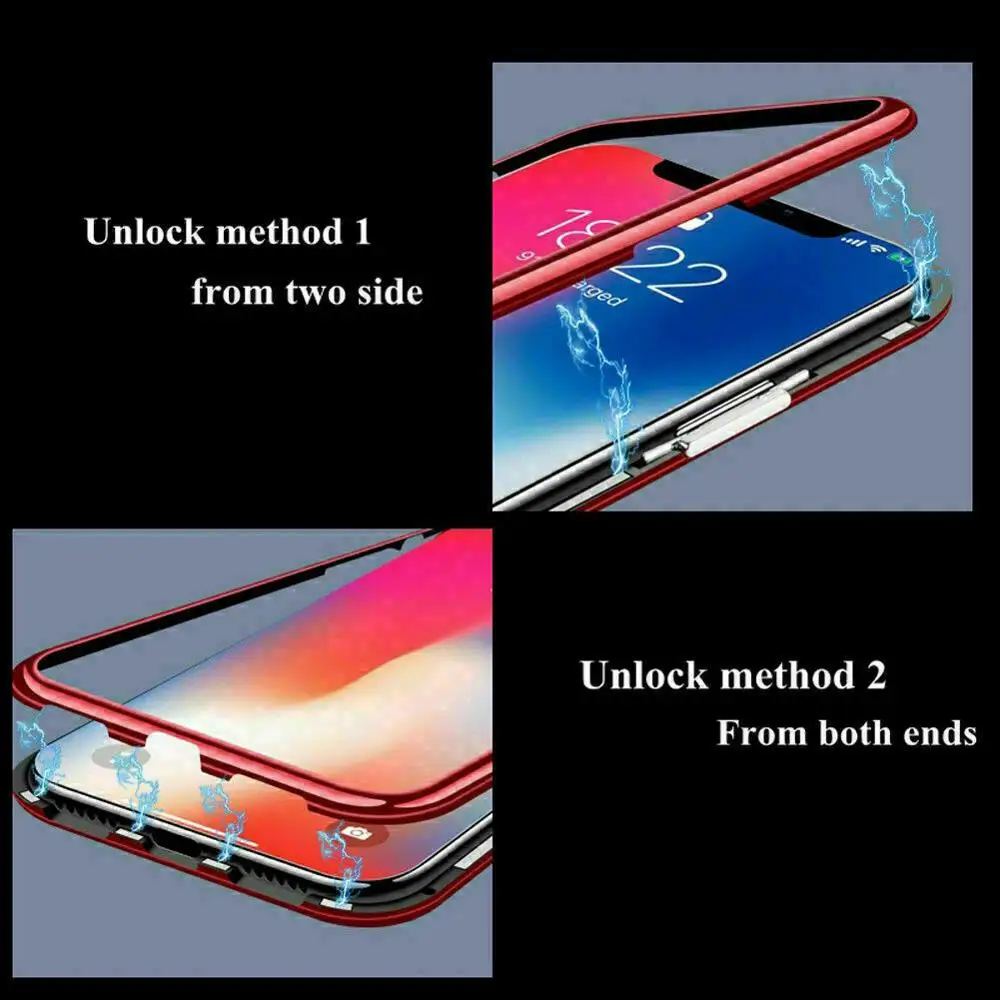 Магнитный металлический чехол для Samsung Galaxy S10 S9 S8 Plus двусторонний из закаленного