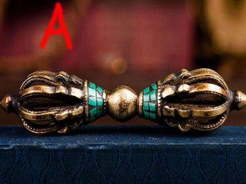 

fast Shipping 4 style Tibetan Buddhism Bronze Turquoise Buddhist Ritual Tool Hand Vajra Dorje statue