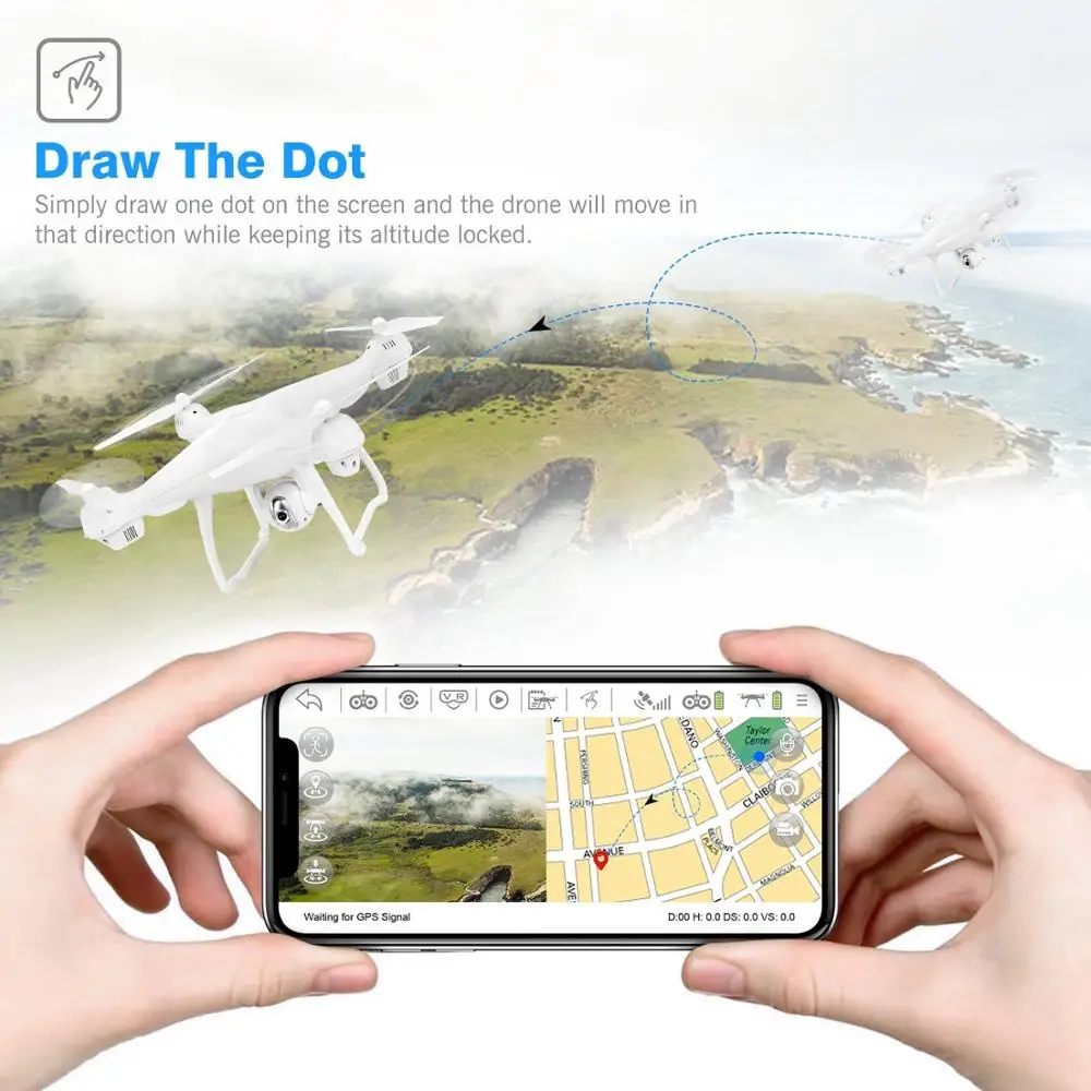 Potensic T35 двойной GPS Радиоуправляемый Дрон Профессиональный FPV 1080P HD камера дроны