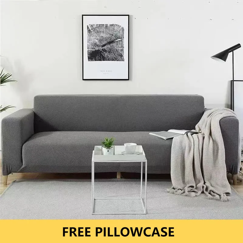 

Solid Color Elastic Sofa Cover Full Cover Four Seasons Combination Universal Set Cushion Towel