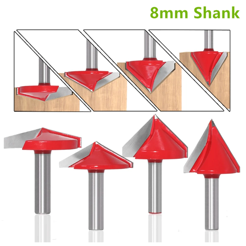 

Wood Router Bit 8mm Shank V Shape 3D Engraving Bit 90 Degree Carbide End Mill Diameter 22/32/38mm Wood Milling Cutter