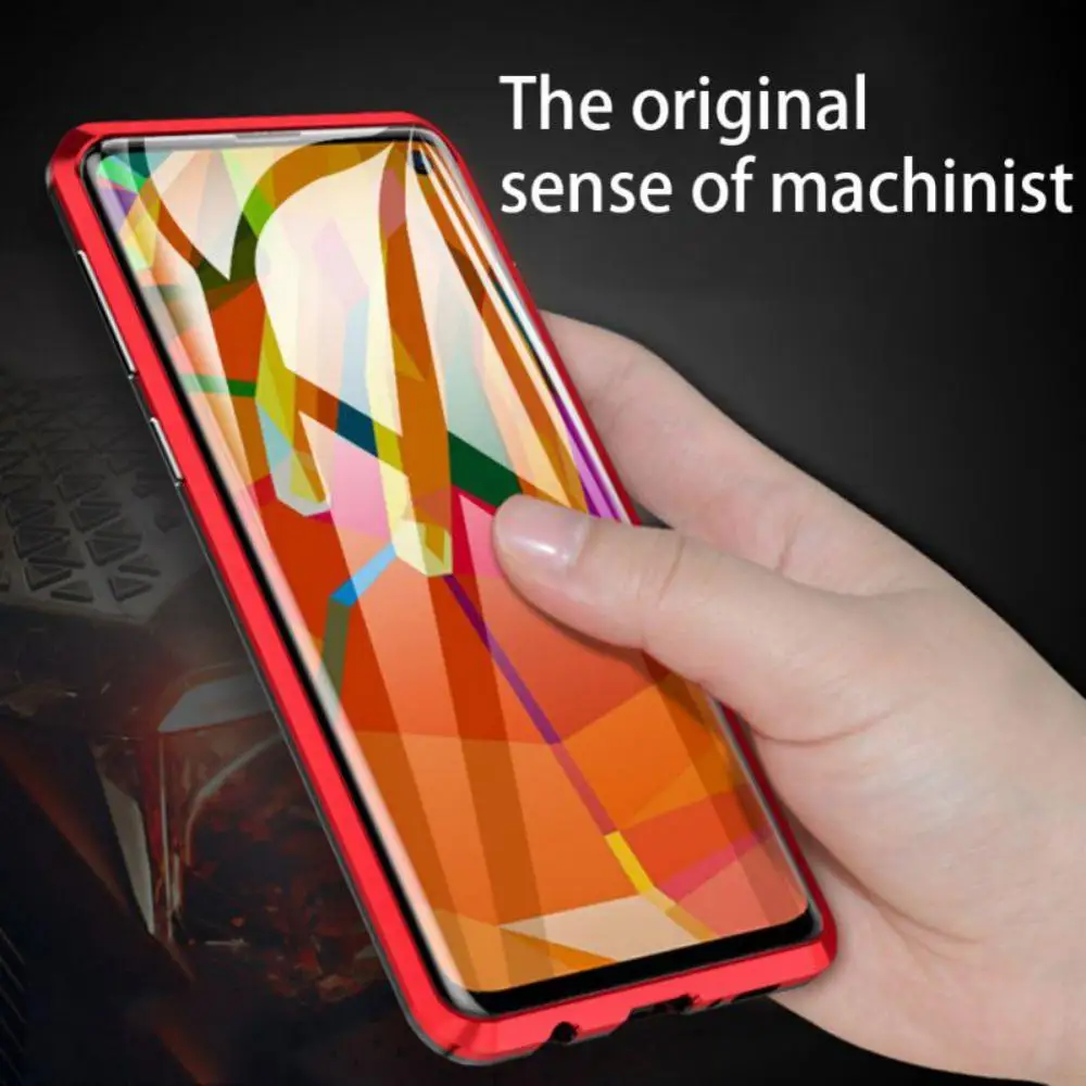 Металлический бампер рамка двухсторонний прозрачный чехол из закаленного