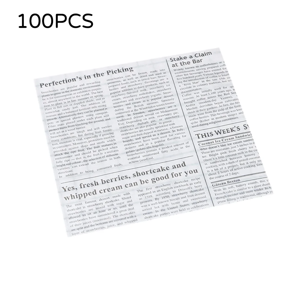 

100 Pcs Greaseproof Oilpaper Bread Sandwich Burger Fries Decoration Packaging Paper Nonstick Baking Paper 18 * 18cm