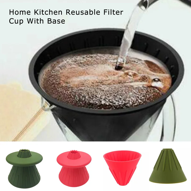 

Colourful V60 Coffee Drip Filter Cup Barista Silica Reversible Foldable Outdoors 1-2 People Coffee Dripper Filter Cup