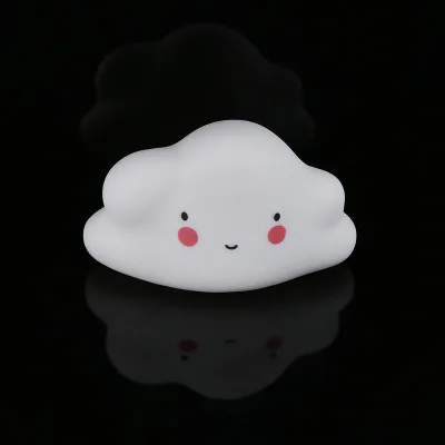 white cloud Светодиодный ночник с регулируемой яркостью, силиконовый мультяшный светильник с животными, USB, Перезаряжаемый для детей, подарок для малышей, прикроватная тумбочка для спальни, гостиной - Испускаемый цвет: white cloud