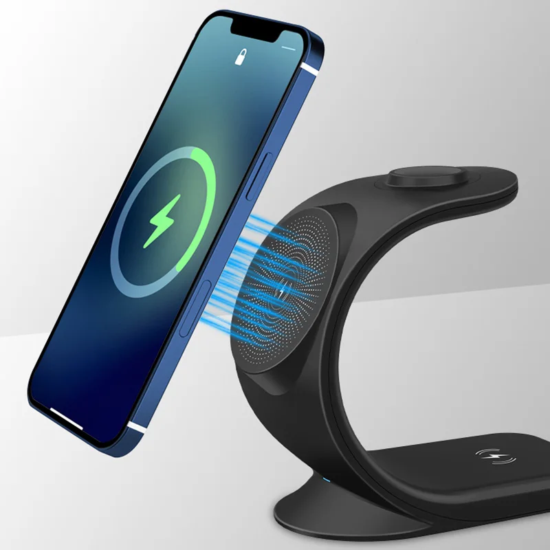 

3 In 1 Wireless Charger Magnetic Qi Phone Holder Wireless Chargers Fast Charging Station For Iphone 13 12 11 Mini Pro Max Watch