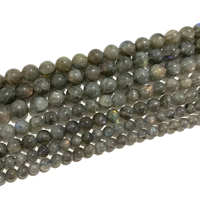 

Fine AAA 100% Natural Stone Round Gray Labradorite Spacer Beads For Jewelry Making DIY Bracelet Necklace Earrings 4/6/8/10MM