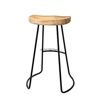 Bar stool black wrought iron bar stool European modern minimalist home backrest high chair creative net red bar chair