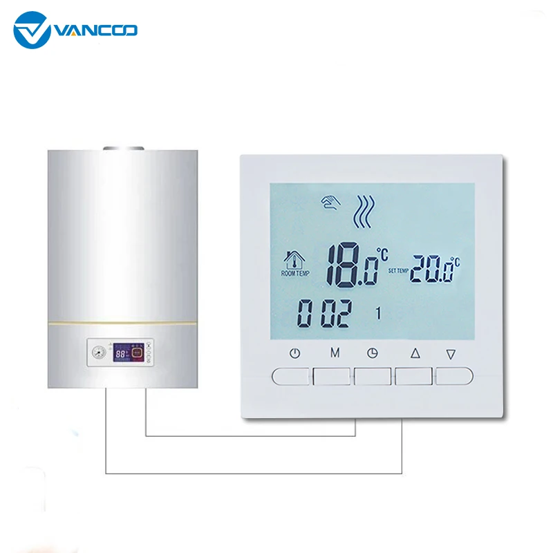 Термостат для газового котла Vancoo Терморегулятор с сенсорным экраном цифровой ЖК