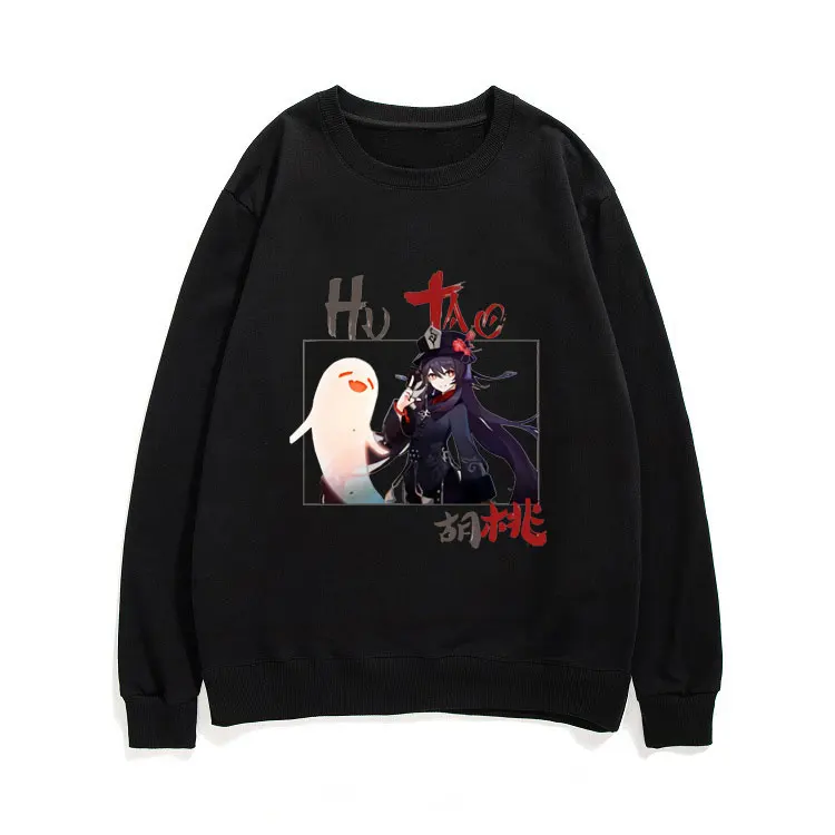 

Japan Anime Genshin Impact Hu Tao Graphics Print Pullover Men Women Fashion Harajuku Sweatshirt Womens Kawaii Funny Sweatshirts