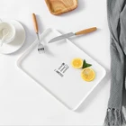 Прямоугольная тарелка в скандинавском стиле домашняя простая тарелка для завтрака пластиковая десертная маленькая квадратная многофункциональная белая тарелка