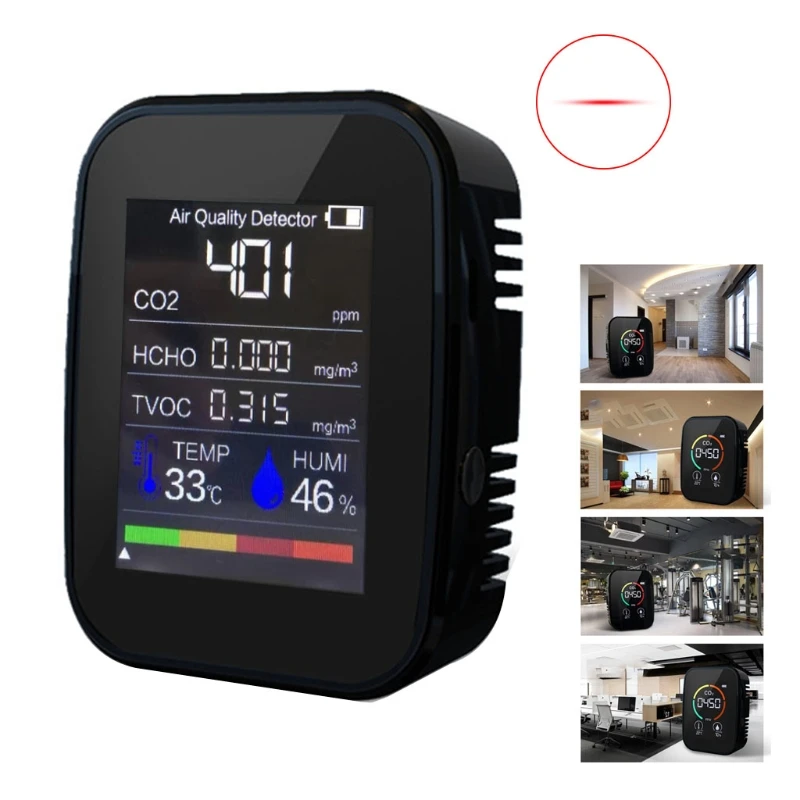

Multifunctional 5 in1 CO2 Meter Digital Temperature Humidity Sensor Tester Air Quality Monitor Carbon Dioxide Drop shipping hot