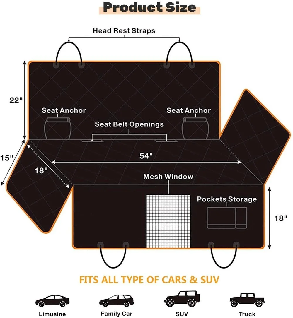 Защитная накладка на заднее сиденье для собак и кошек водонепроницаемая