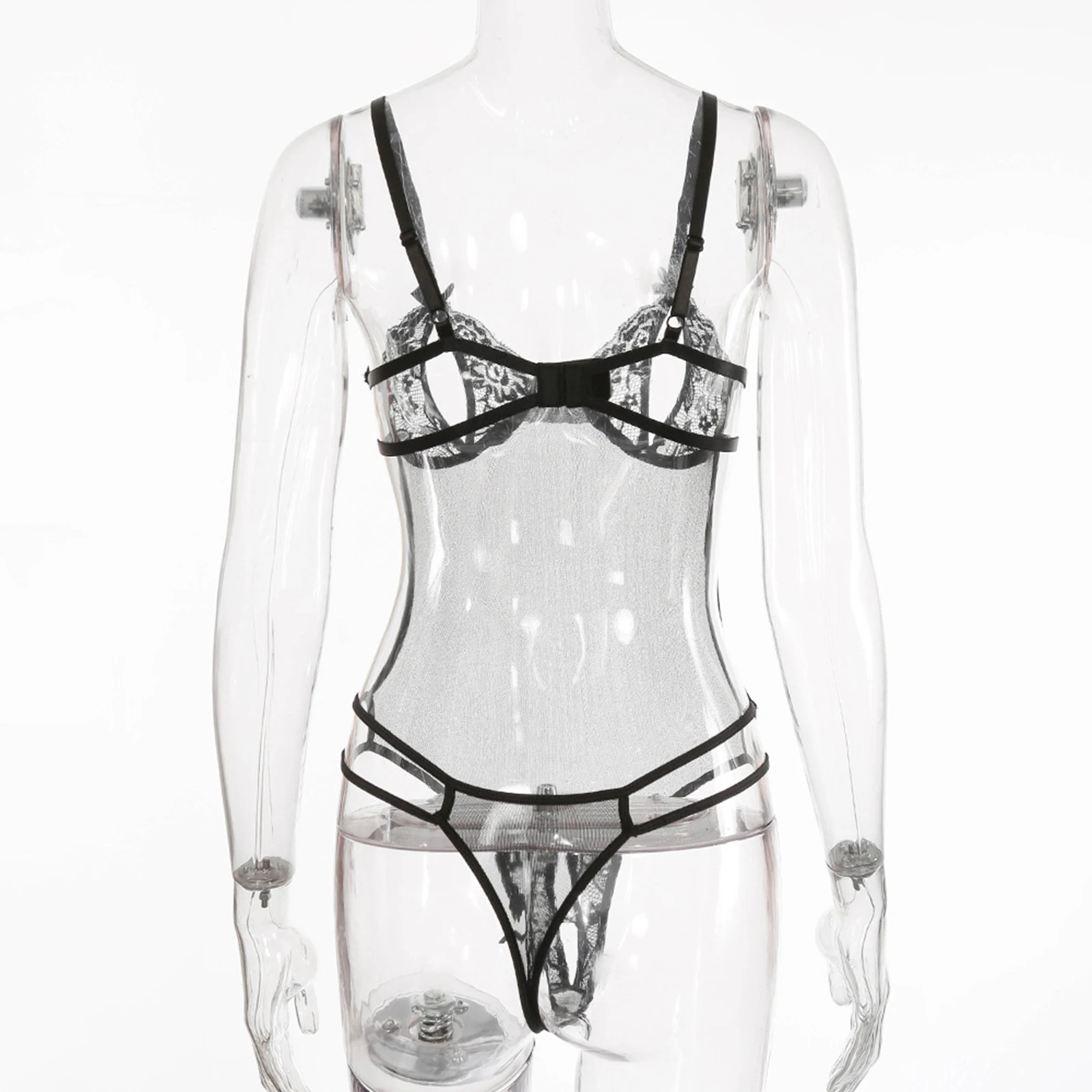 Женское кружевное прозрачное боди нижнее белье эластичные стринги с высоким
