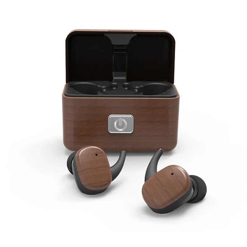 Беспроводные наушники Bluetooth 5,0 с деревянным зерном, спортивные наушники, беспроводные наушники для зарядки, подходят для samsung huawei