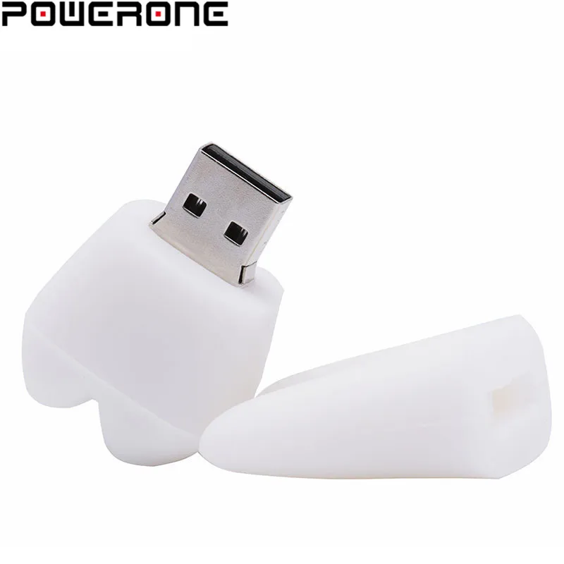 POWERONE Usb 2 0 флеш накопитель с белыми зубами 4 ГБ 8 16 32 64 ГБ|USB флэш-накопители| |