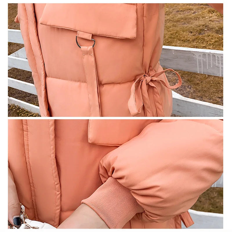 

Winter Parkas Women'S Stand-Up Collar Casual Fashion Streetwear Ladies Cotton Tops Loose Solid Thicken Warm Parka 2020 New