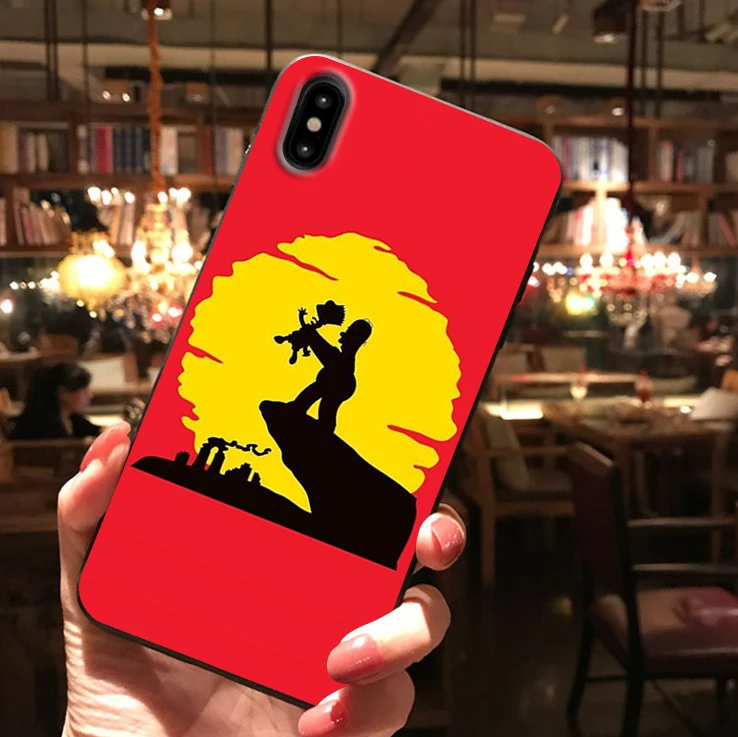 Homer J. Simpson Черный силиконовый чехол для телефона iPhone X XR XS Max 11 11Pro Max 6s 7 8 Plus Барт Симпсон Забавный мультяшный чехол